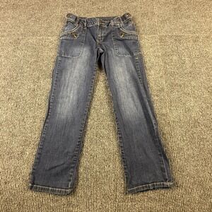 Simply Vera VeraWang Women Size 2 Dark Wash Straight Leg Jeans Patch Pocket Blue